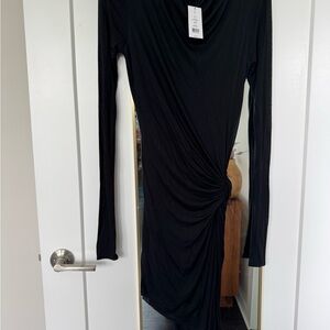 Helmut Lang Black Asymmetrical Dress